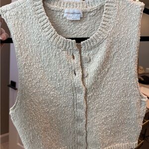 Lovers + Friends Textured Cream Cardigan Vest